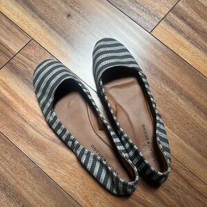 Lucky Brand Black and White Striped Flats